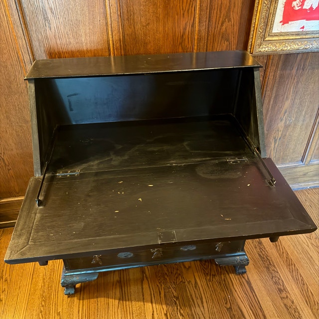 Black Lacquered Wood Secretary Desk - photo 2