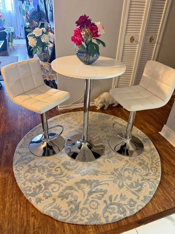 Orren Ellis Modern Counter Height Dining Table & 2 Bar Stools
