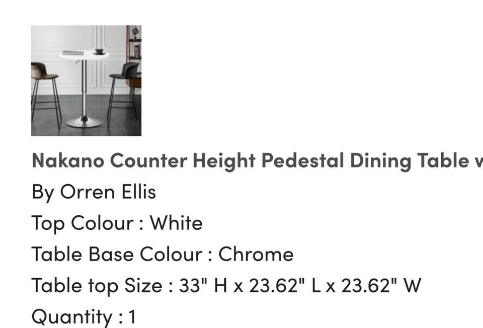 Orren Ellis Modern Counter Height Dining Table & 2 Bar Stools - photo 5