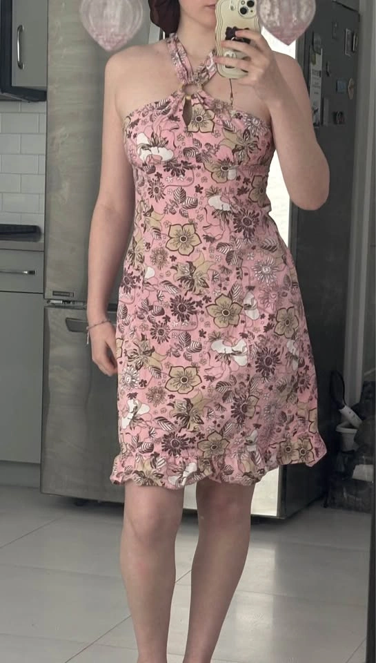 Adorable pink and brown summer dress - photo 2