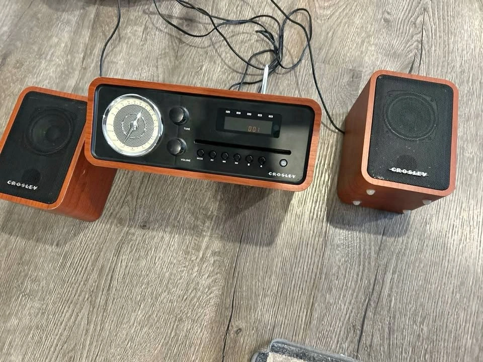 Crosley CR3012A Retro Stereo CD AM/FM Radio with 2 Speakers