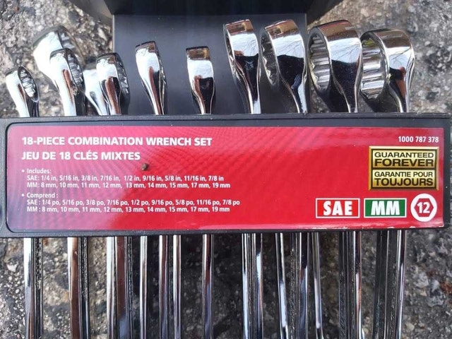 Combination Wrench Set for Sale 18 PCs