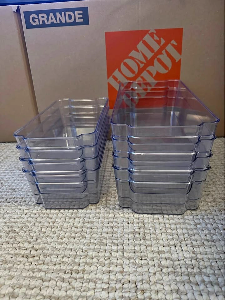 Clear Plastic Storage Bins - Set of 8