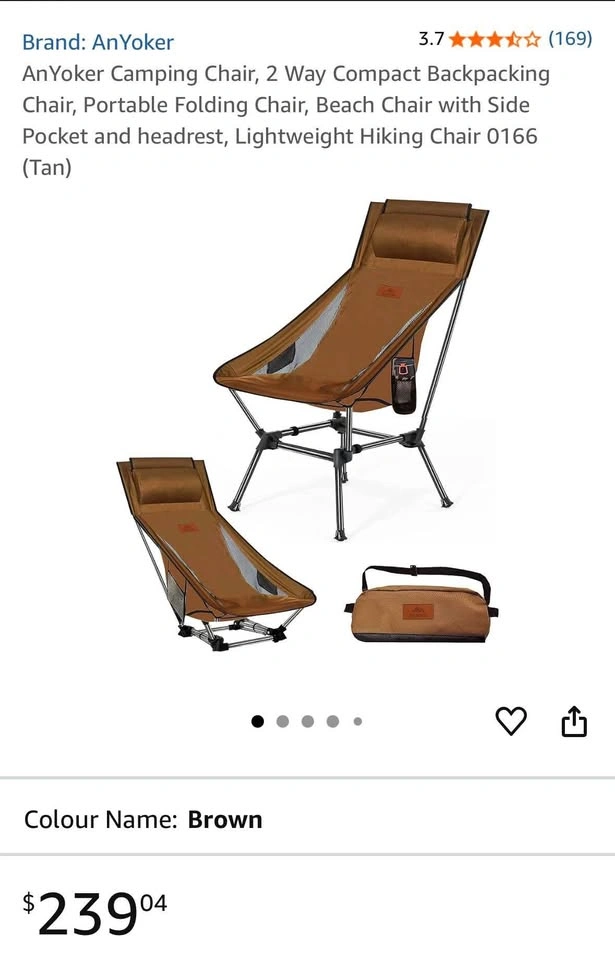 AnYoker Camping Chair, 2 Way Compact Backpacking Chair