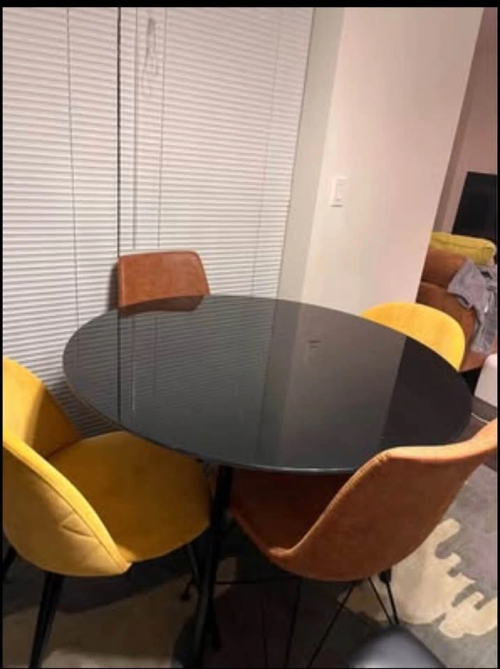 Modern Black Glass Dining Table - photo 2