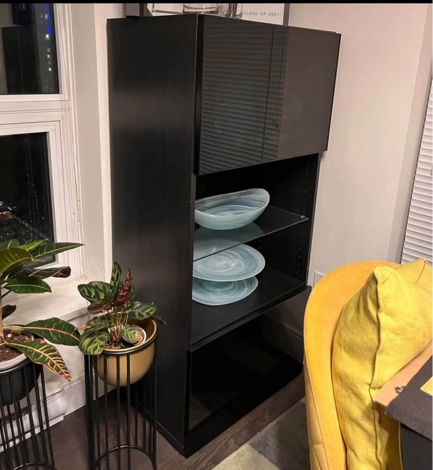 BESTA IKEA: Cabinet with Glass Shelves & LIGHTNING - photo 2