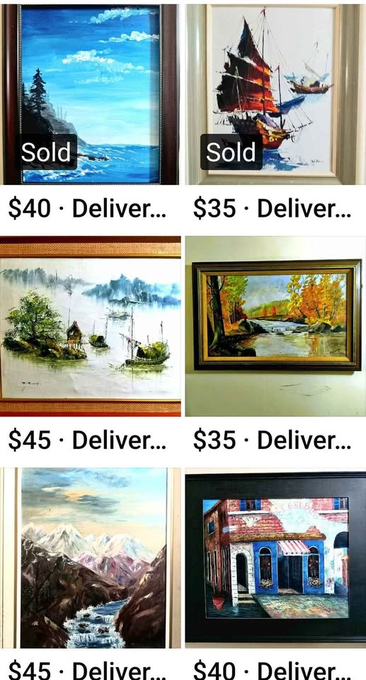 Various original vintage and antique oil paintings - photo 2
