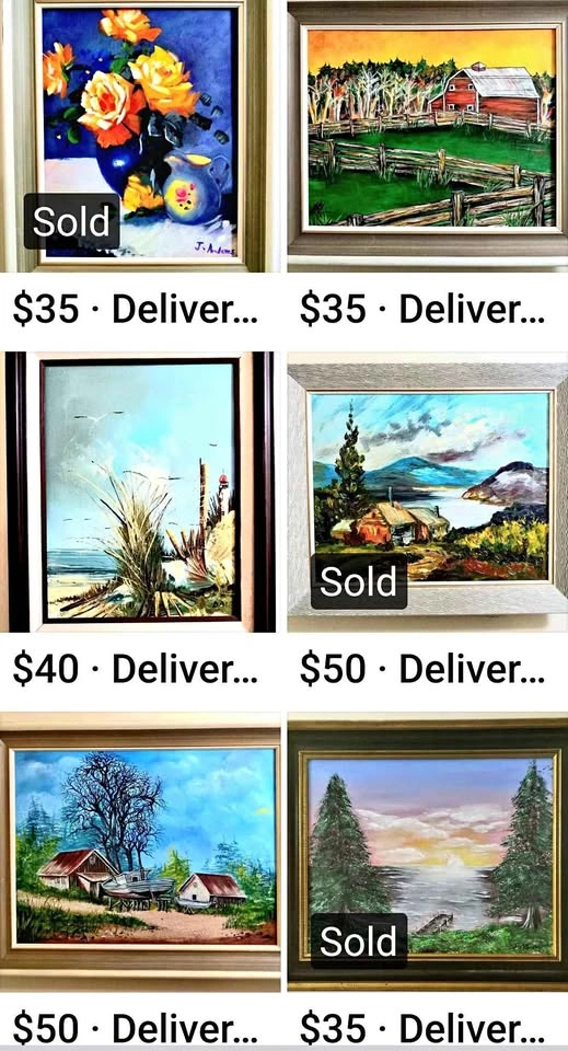 80 Original Vintage and Antique Oil Paintings