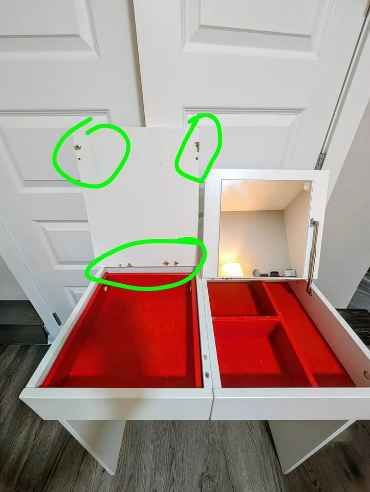 IKEA BRIMNES Dressing Table, Vanity, and Mirror with Chair - photo 4
