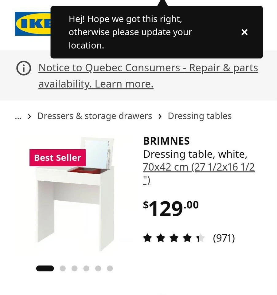 IKEA BRIMNES Dressing Table, Vanity, and Mirror with Chair - photo 5