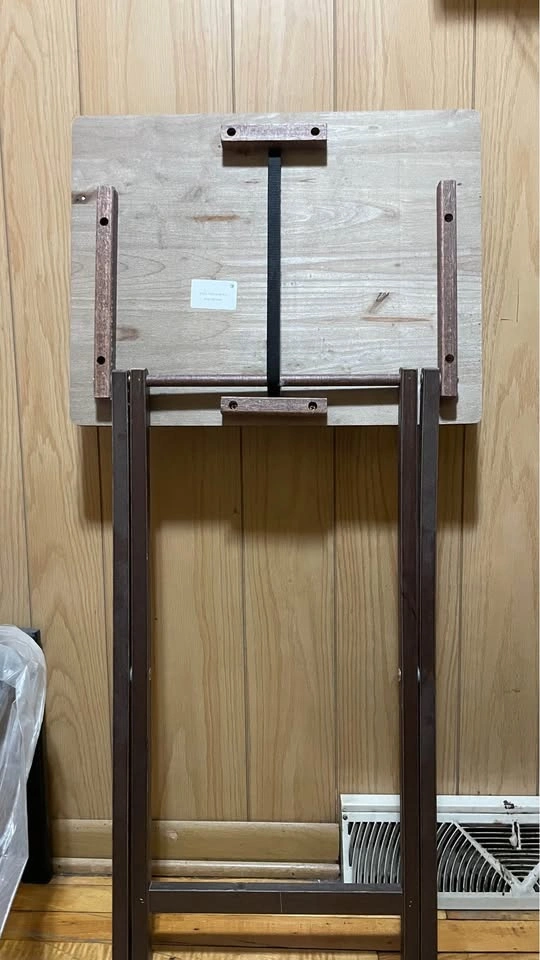 Dark Wood Folding TV Tray Table - photo 2