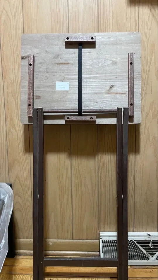 Dark Wood Folding TV Tray Table - photo 2