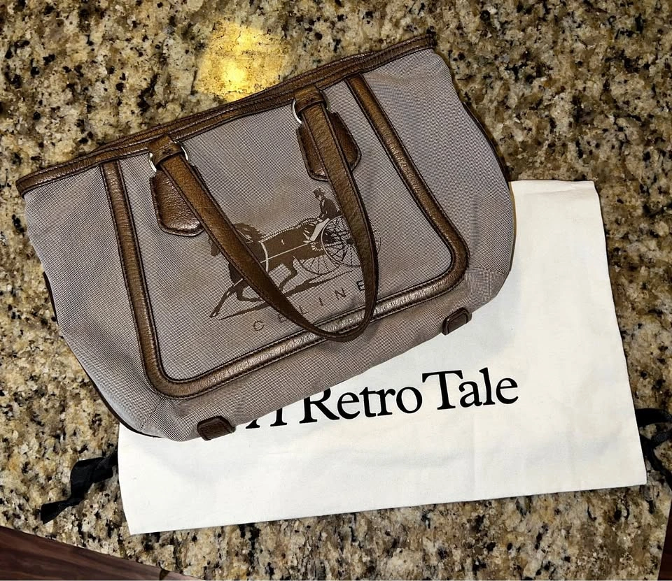 Vintage Designer Horse Carriage Tote Bag