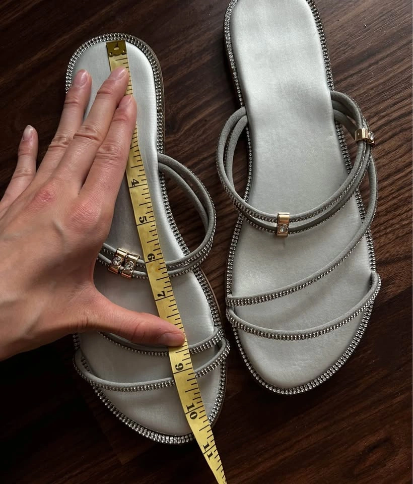 Rhinestone Flat Sandals – Size 43 (Fits Women's US 10–10.5) - photo 3
