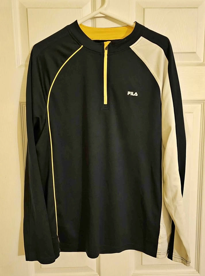 FILA Men's 1/4 Zip Athletic Long Sleeve Pullover - Size L
