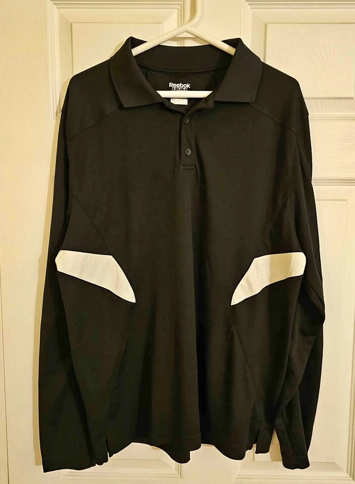 Reebok PlayDry Long Sleeve Athletic Golf Polo Shirt - Men's M