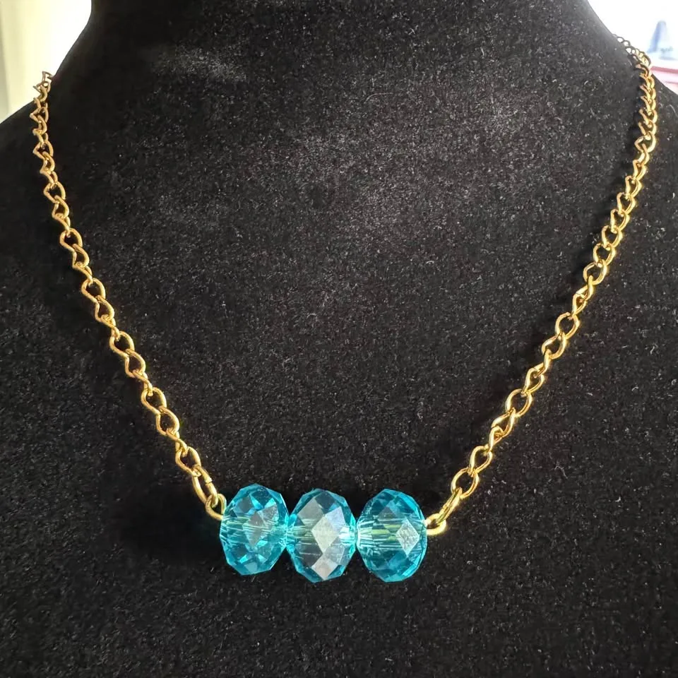 Blue/Gold Necklace Bracelet Bundle Turquoise Magnesite image indicator(3)