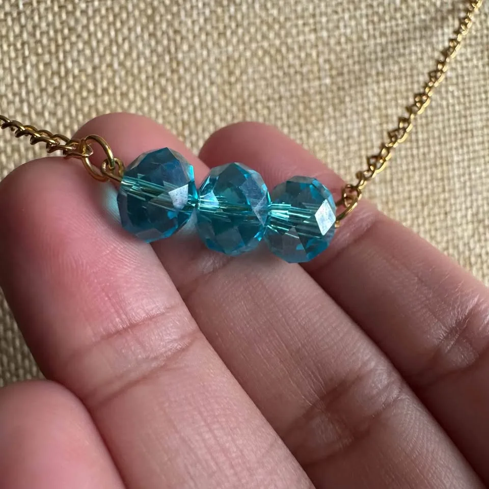 Blue/Gold Necklace Bracelet Bundle Turquoise Magnesite image indicator(5)