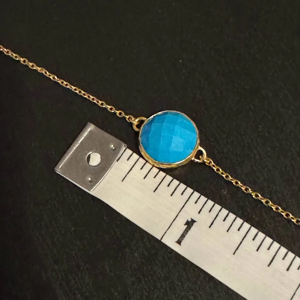 Blue/Gold Necklace Bracelet Bundle Turquoise Magnesite image indicator(8)