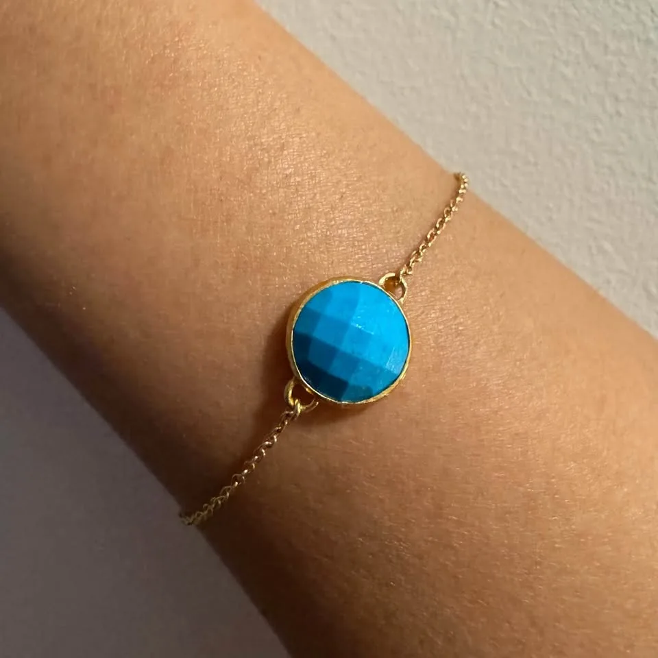 Blue/Gold Necklace Bracelet Bundle Turquoise Magnesite image indicator(9)