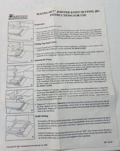 MAGNA-SET, MAGNETIC JOINTER KNIFE SETTING JIG - photo 4