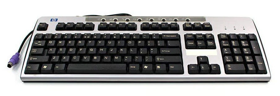 HP PS/2 Keyboard, Silver/Black