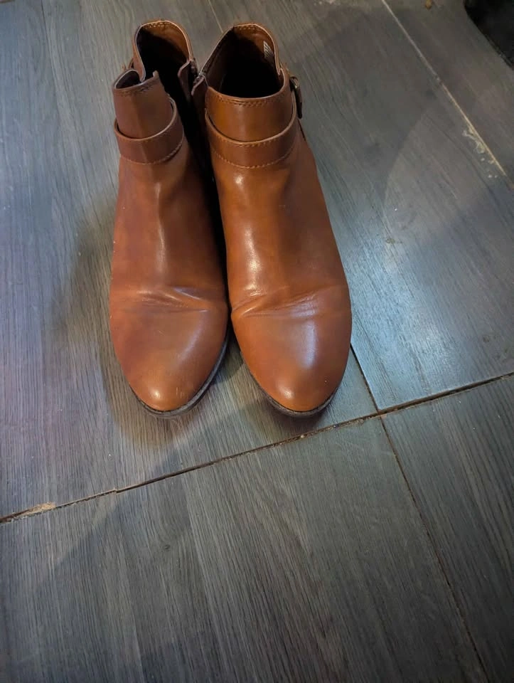 Brown Faux Leather Ankle Boots - photo 2