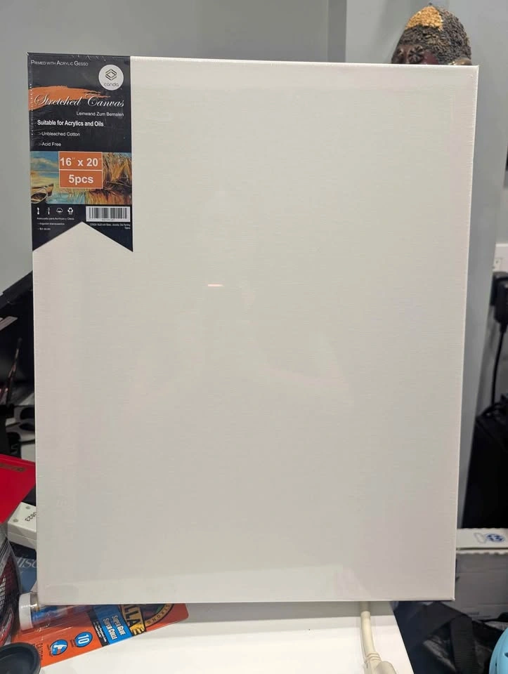 Stretched white canvas 16x20" (5 pack)