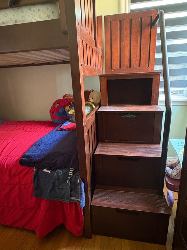 Solid Wood Bunk Bed with Stairs - mattresses/ladder included - photo 2