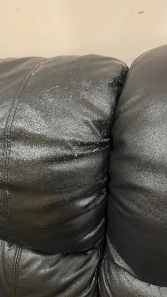 Large Black Faux Leather Reclining Sectional - photo 4