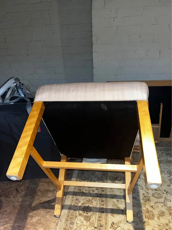 Pair of Vintage Mid-Century Modern Upholstered Wood Armchairs - photo 4