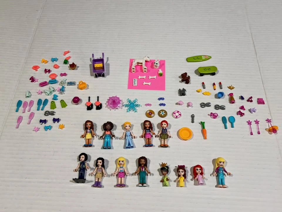 Lot of Lego Friends and Disney Minifigs Micro Dolls and Accessor