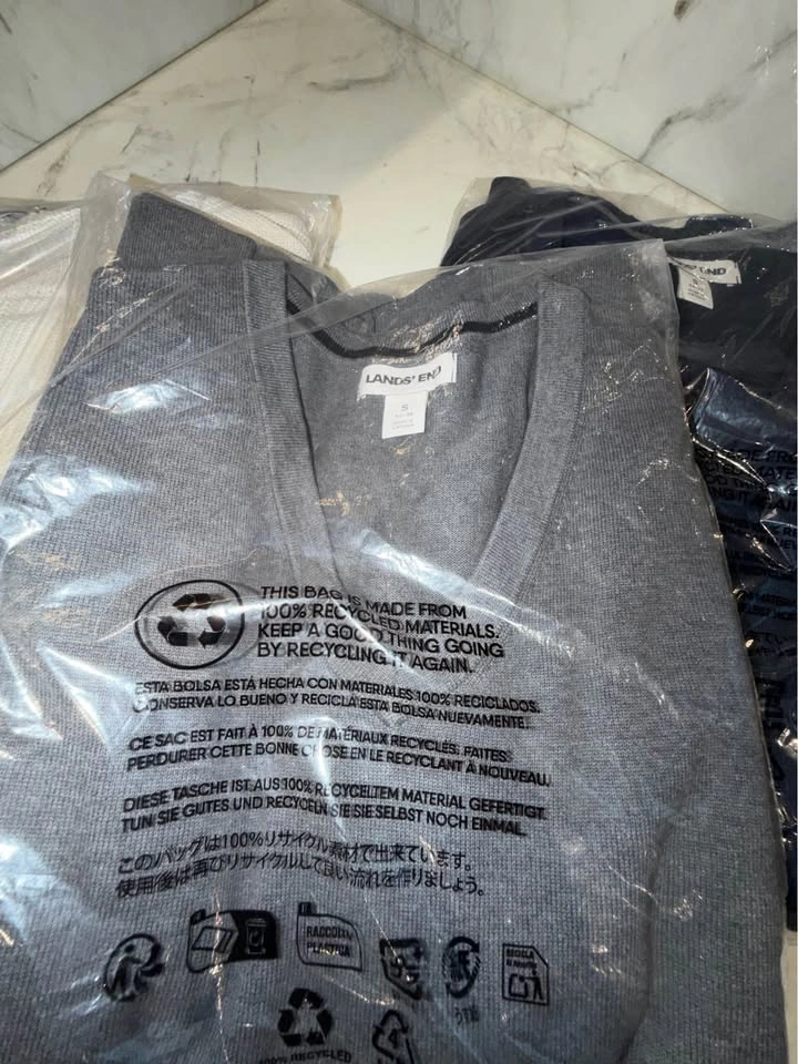 3 New Lands’ End Sweaters (Small) – White, Gray, Navy - photo 2