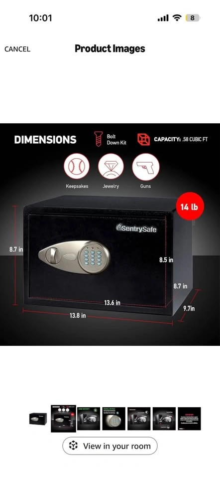 SentrySafe X055 Digital Keypad Steel Safe – 0.58 Cu. Ft. - photo 3