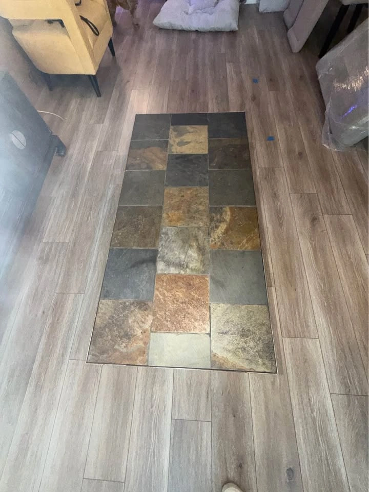 Natural Stone Tile Coffee Table - 48” x 24” x 20” - photo 2