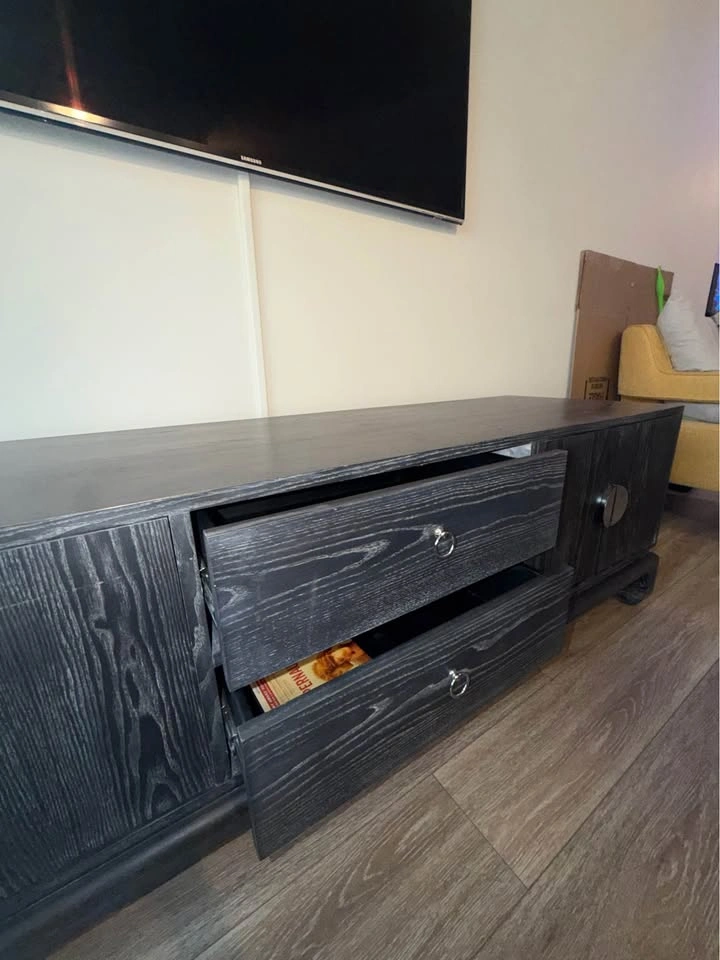 Dark Wood Media Console / TV Stand - 74” Wide - photo 2
