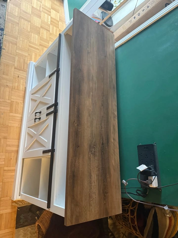 Farm house Tv console with sliding doors - photo 2