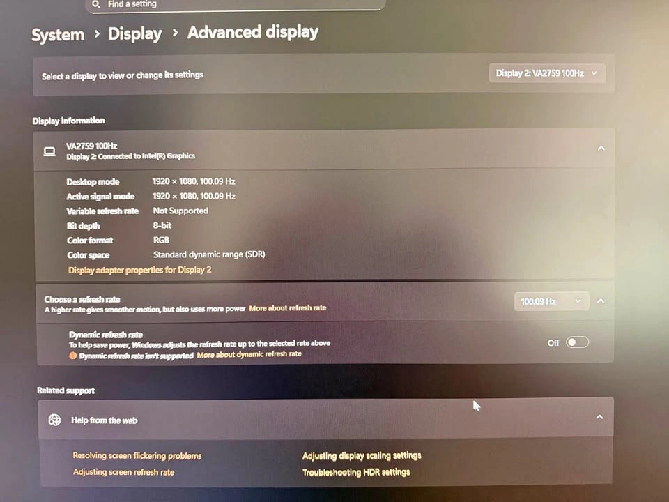 ViewSonic 27” IPS Monitor – 100Hz – Full HD 1080p – HDMI/VGA