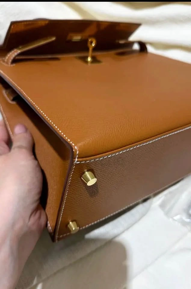 👜 Kelly 28 Sellier – Gold, Gold Hardware Excellent Condition - photo 2