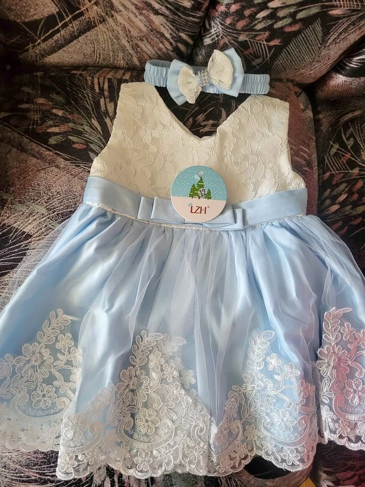 NEW Baby Girl Lace Dress with Headband