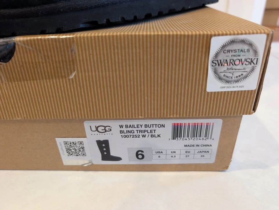 UGG Australia Black Bailey Button Bling Triplet Tall Boots Size - photo 2