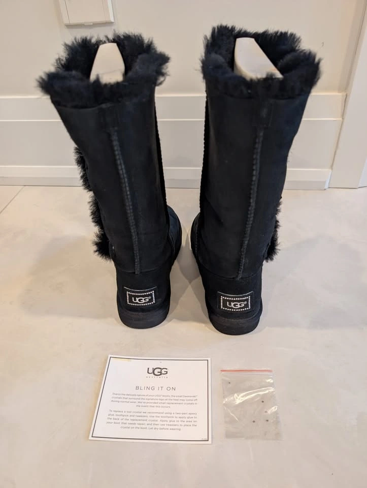 UGG Australia Black Bailey Button Bling Triplet Tall Boots Size - photo 4