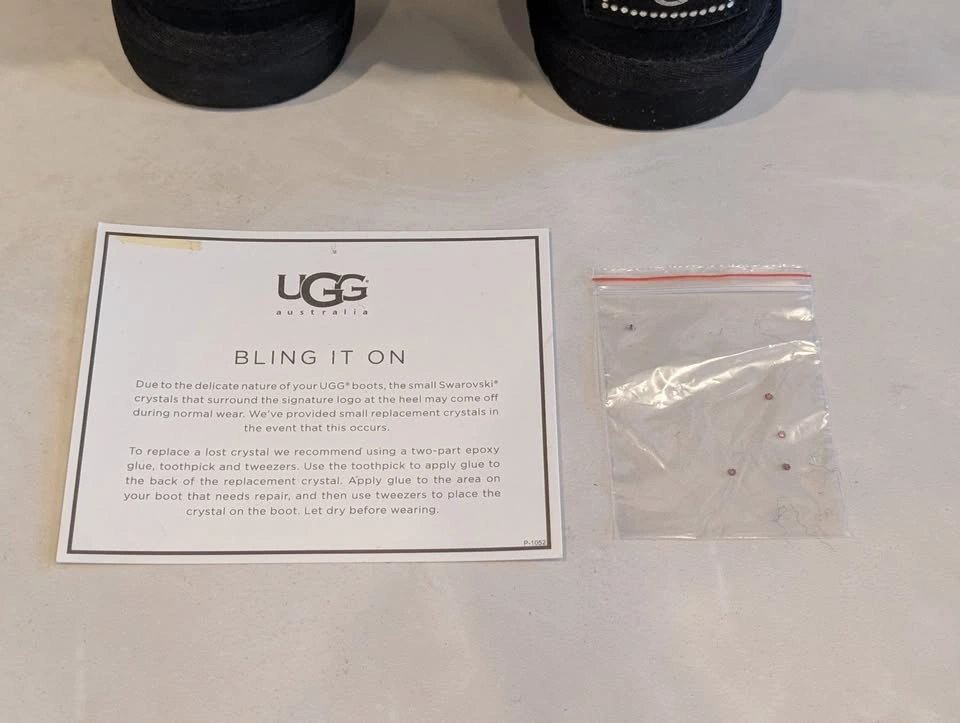 UGG Australia Black Bailey Button Bling Triplet Tall Boots Size - photo 5