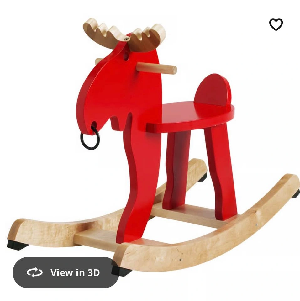 Rocking moose, red/rubberwood - photo 2