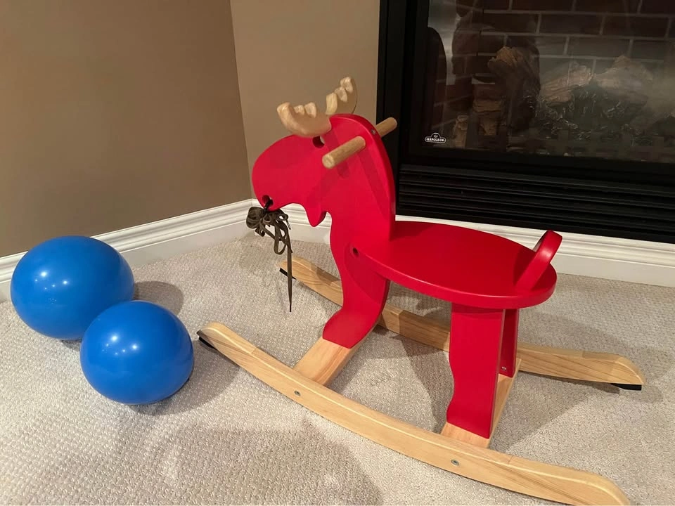 Rocking moose, red/rubberwood - photo 4