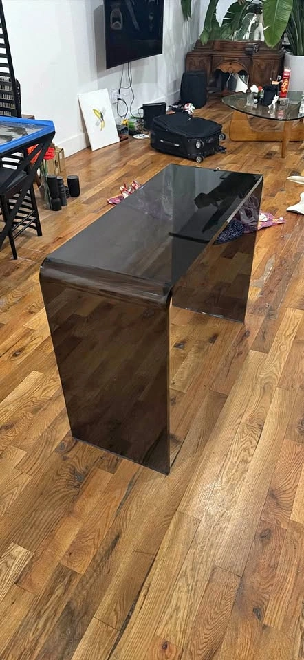 Smoked Acrylic Waterfall Console Table