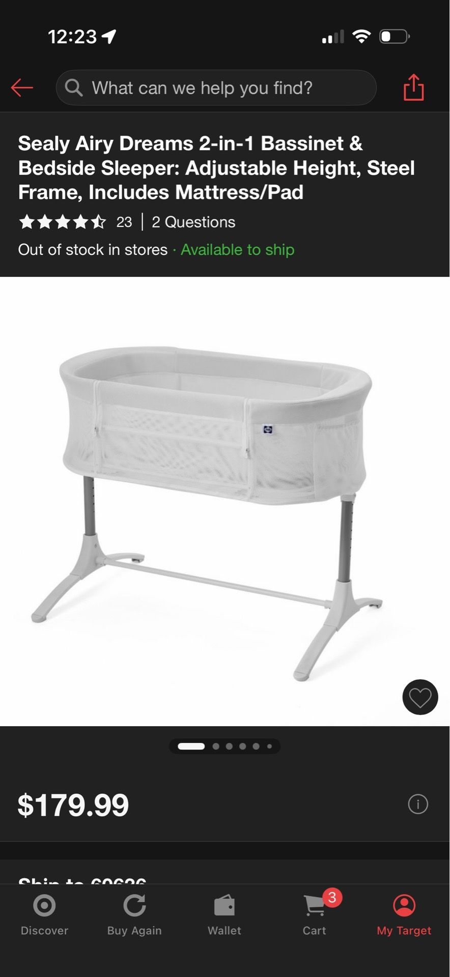 Sealy Airy Dreams 2-in-1 Bassinet & Bedside Sleeper