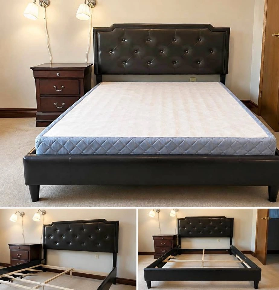 Full Size Upholstered Leather Bed Frame