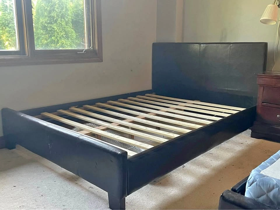 Full Size Faux Leather Bed Frame (Masonville)