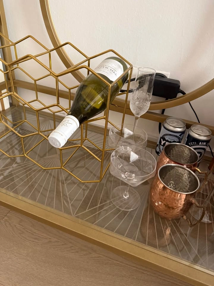 Gold Bar Cart with Wheels - photo 3